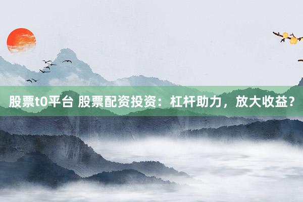 股票t0平台 股票配资投资：杠杆助力，放大收益？