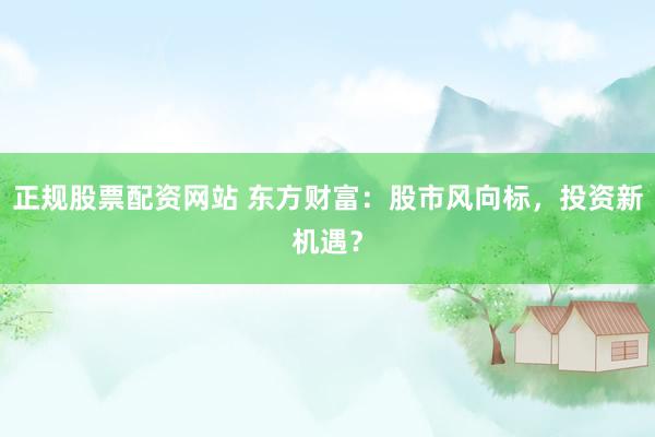 正规股票配资网站 东方财富：股市风向标，投资新机遇？