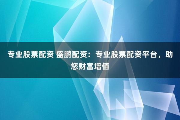 专业股票配资 盛鹏配资：专业股票配资平台，助您财富增值