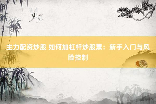 主力配资炒股 如何加杠杆炒股票：新手入门与风险控制
