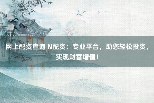 网上配资查询 N配资：专业平台，助您轻松投资，实现财富增值！