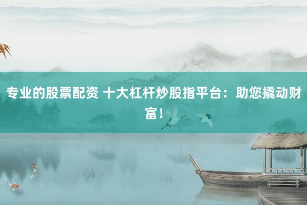 专业的股票配资 十大杠杆炒股指平台：助您撬动财富！
