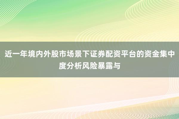 近一年境内外股市场景下证券配资平台的资金集中度分析风险暴露与