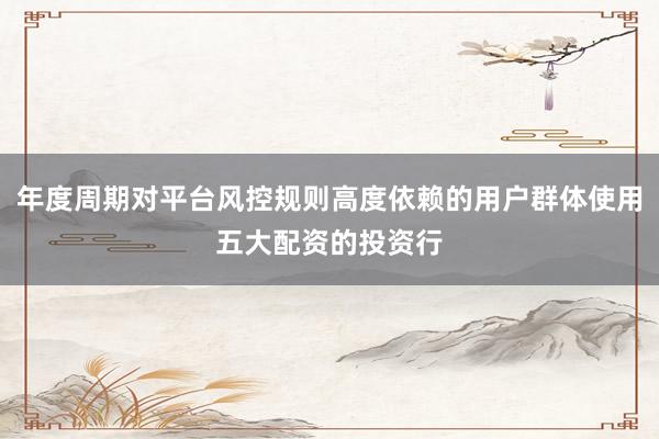 年度周期对平台风控规则高度依赖的用户群体使用五大配资的投资行