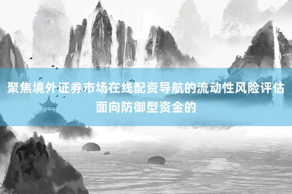 聚焦境外证券市场在线配资导航的流动性风险评估面向防御型资金的