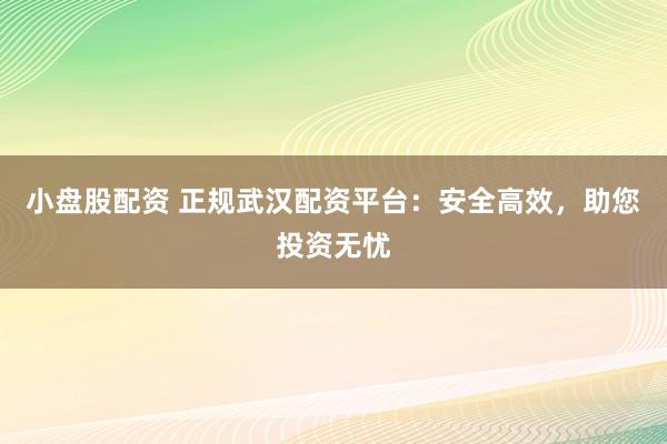 小盘股配资 正规武汉配资平台：安全高效，助您投资无忧
