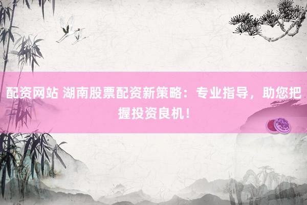 配资网站 湖南股票配资新策略：专业指导，助您把握投资良机！