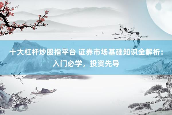 十大杠杆炒股指平台 证券市场基础知识全解析:入门必学,投资先导