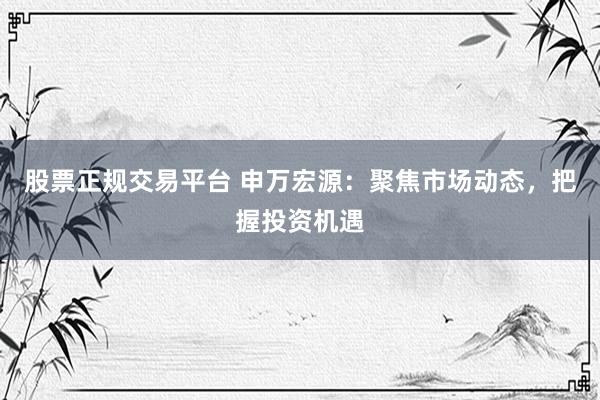 股票正规交易平台 申万宏源：聚焦市场动态，把握投资机遇